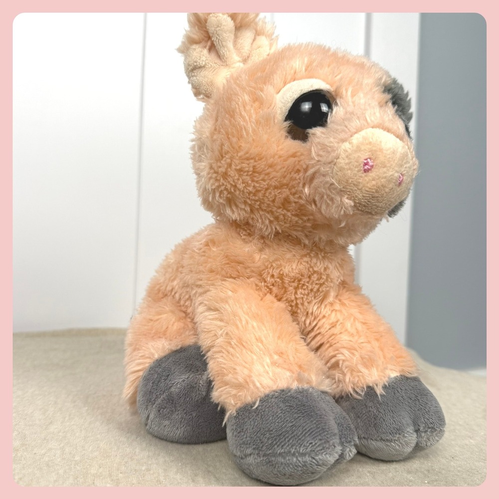 Aurora Plush Cow Stuffed Animal Peach Gray Big Eyes Spotted EUC‎ Collectible Toy - Picture 2 of 6